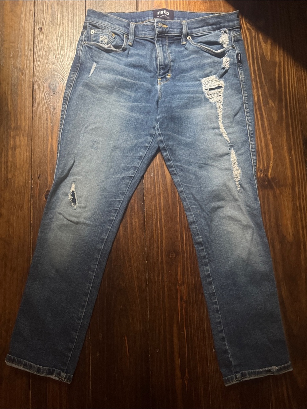 Fred Segal Size 28 Women’s Straight Leg Distressed Jeans - Blue